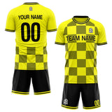 custom soccer set jersey kids adults personalized soccer yellow