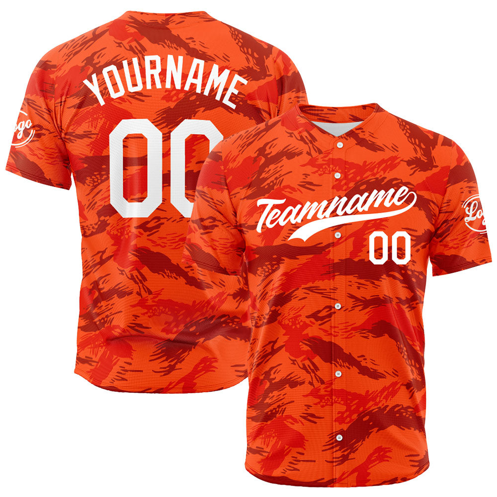 Custom Full Print Design Baseball Jersey orange
