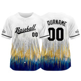 Custom Full Print Design Baseball Jersey white-blue-cream