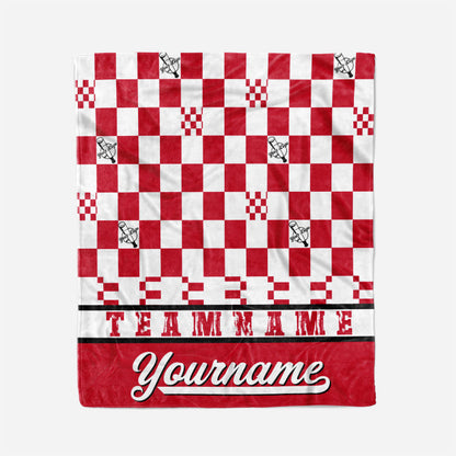 custom ultra-soft micro fleece blanket red-white