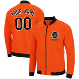 Custom Long Sleeve Windbreaker Jackets Uniform Printed Your Logo Name Number Orange-Black-White