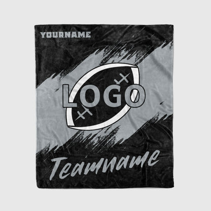 custom ultra-soft micro fleece blanket black-gray