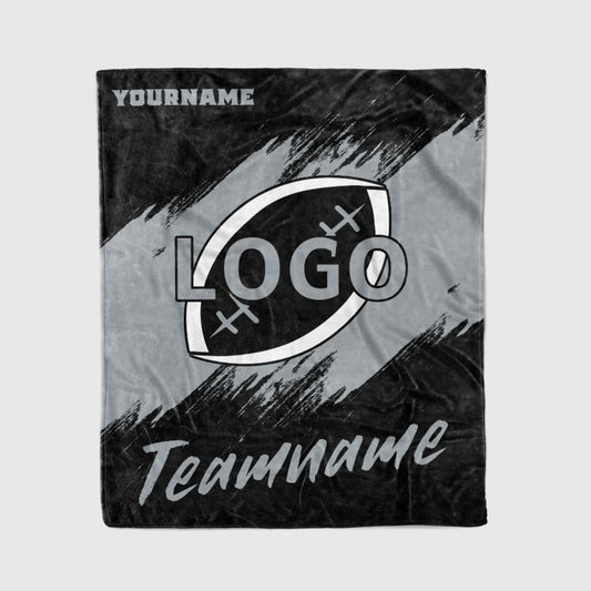 custom ultra-soft micro fleece blanket black-gray