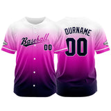Custom Full Print Design Baseball Jersey navy-purple-white