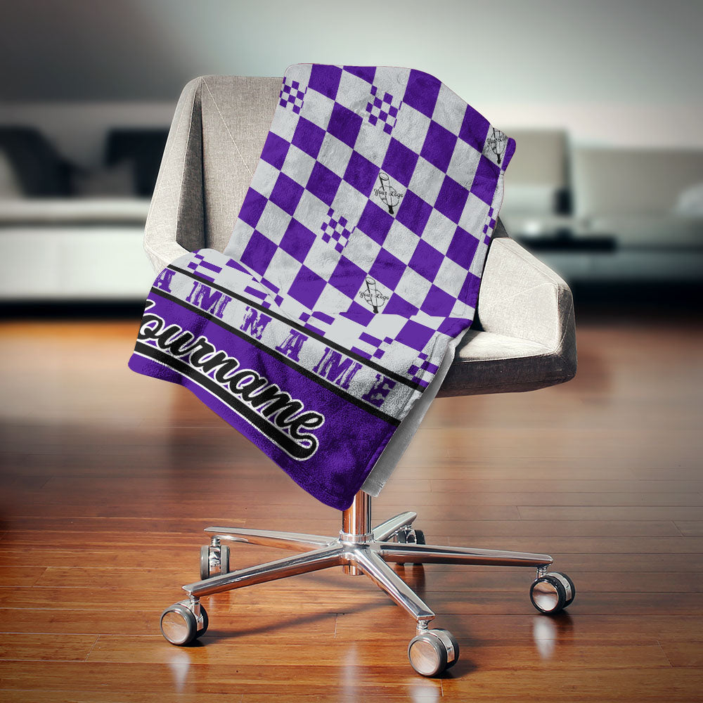 custom ultra-soft micro fleece blanket purple-gray