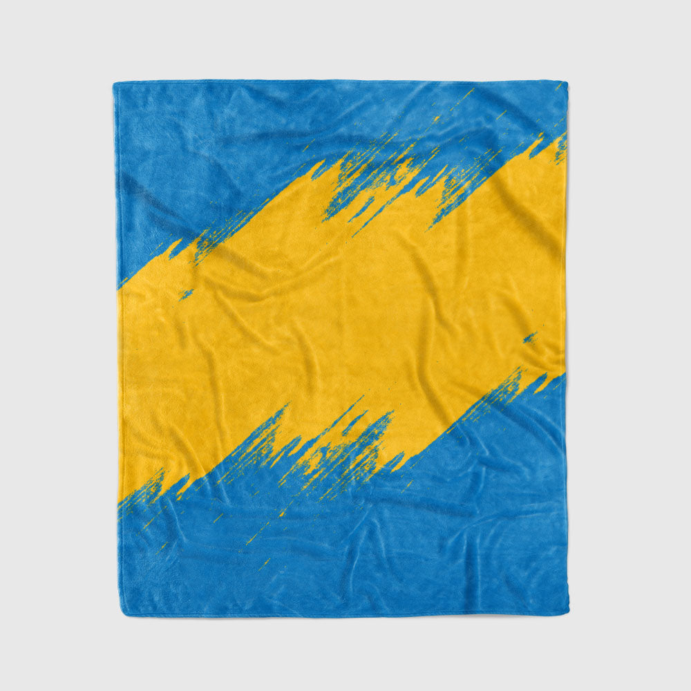 custom ultra-soft micro fleece blanket powder blue-yellow