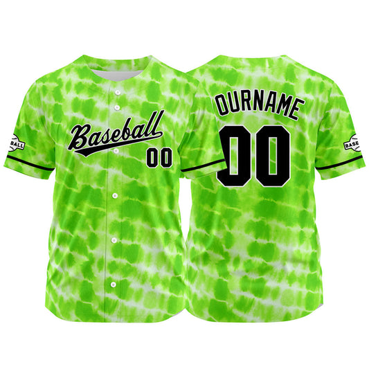 Custom Full Print Design Baseball Jersey green