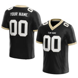 customized  authentic football jersey black-white-gold mesh