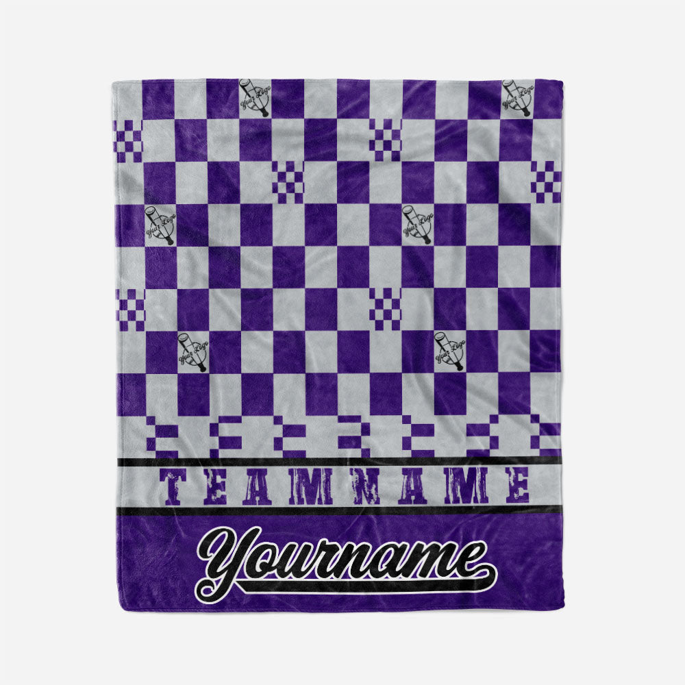 custom ultra-soft micro fleece blanket purple-gray