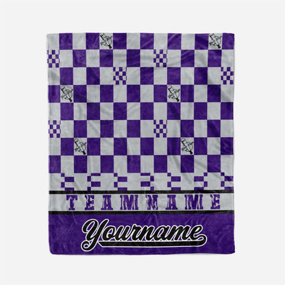 custom ultra-soft micro fleece blanket purple-gray