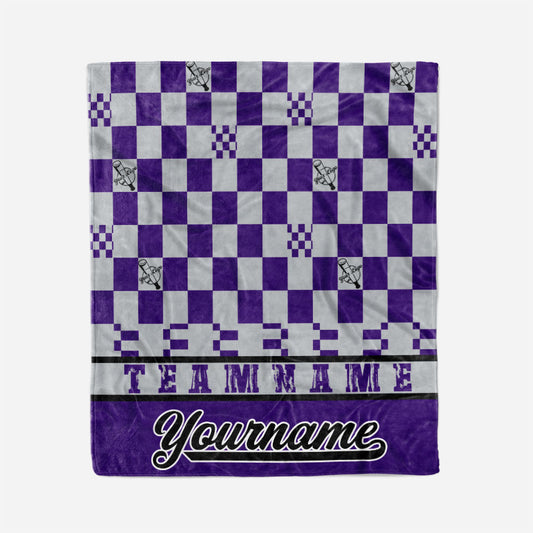custom ultra-soft micro fleece blanket purple-gray