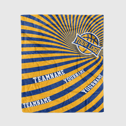 custom ultra-soft micro fleece blanket royal-yellow
