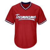 custom baseball jersey shirt red-white-navy