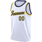 custom authentic  basketball jersey white-navy-yellow