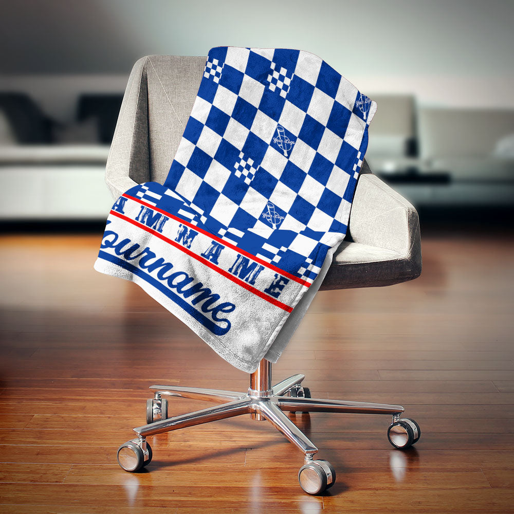 custom ultra-soft micro fleece blanket white-royal