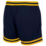 custom navy-yellow-white authentic throwback basketball shorts