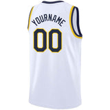 custom authentic  basketball jersey white-navy-yellow