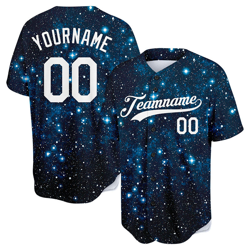 custom full print design authentic starry sky baseball jersey