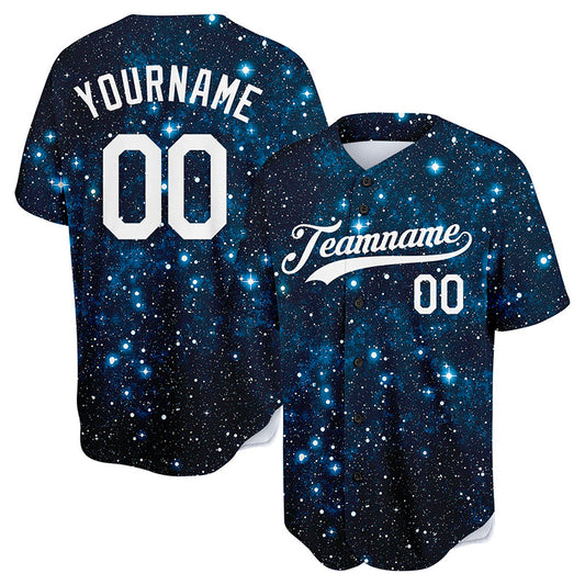 custom full print design authentic starry sky baseball jersey