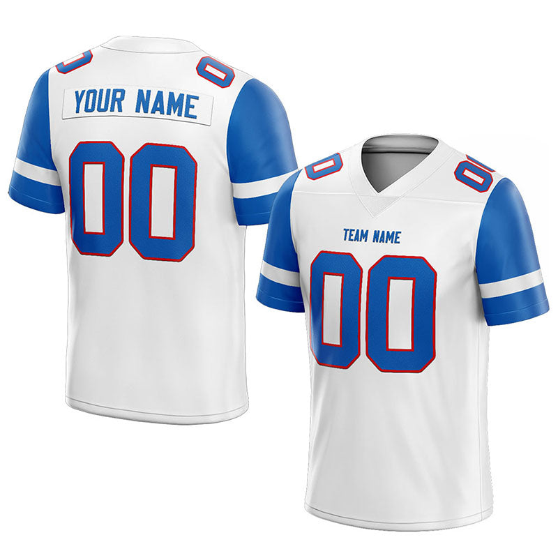 customized  authentic football jersey white-blue mesh