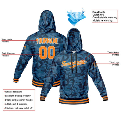 Custom Sweatshirt Hoodie For Men Women Girl Boy Print Your Logo Name Number Navy camouflage