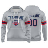 Custom Sweatshirt Hoodie For Men Women Girl Boy Print Your Logo Name Number Gray&Red&Navy