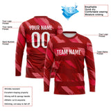 Custom Basketball Soccer Football Shooting Long T-Shirt for Adults and Kids Horizontal bar-Red