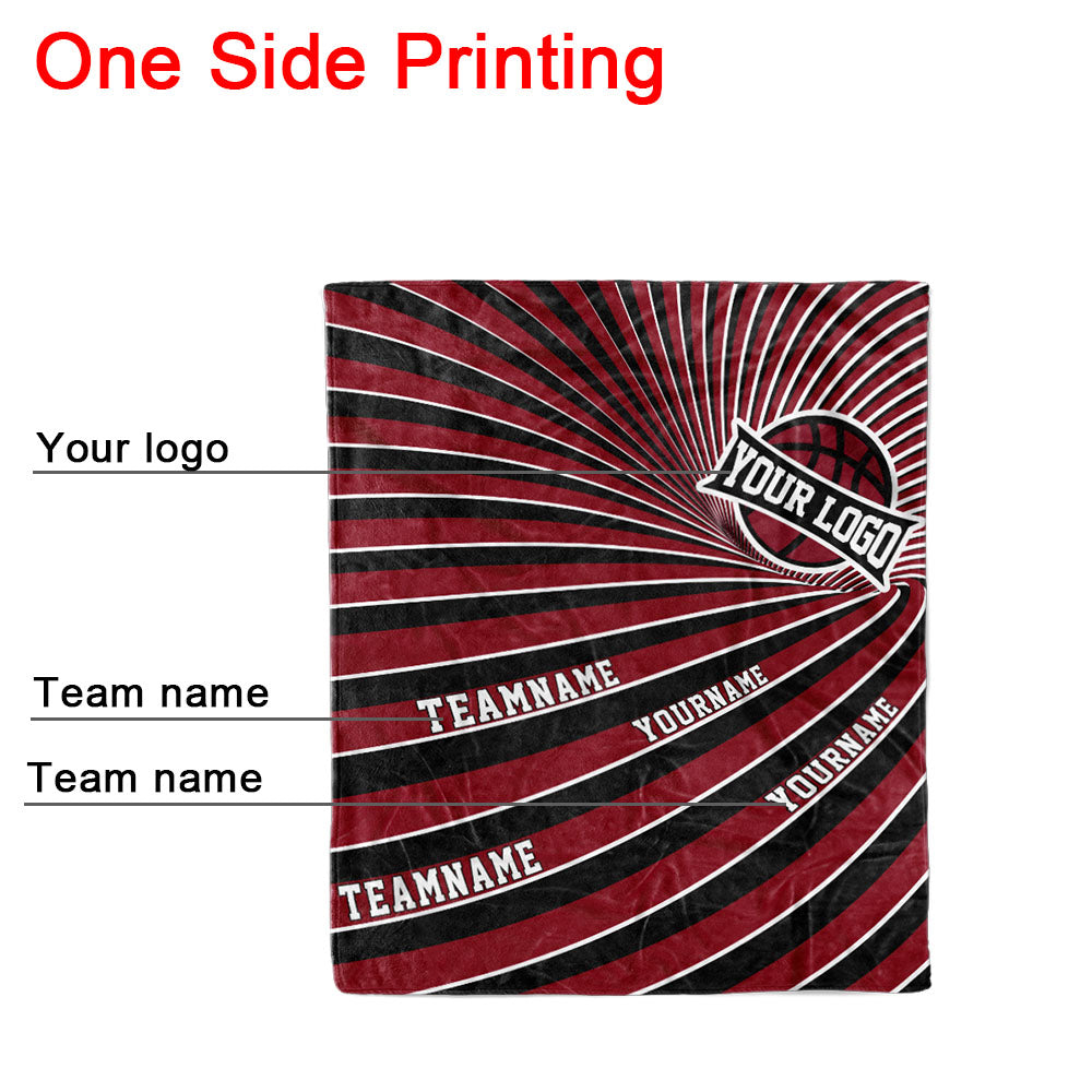 custom ultra-soft micro fleece blanket crimson-black