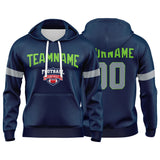 Custom Sweatshirt Hoodie For Men Women Girl Boy Print Your Logo Name Number Navy&Gray&Neon Green