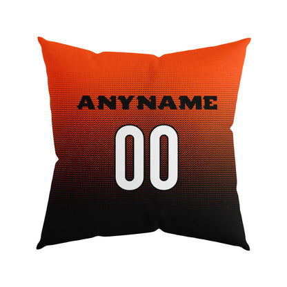 Custom Football Throw Pillow for Men Women Boy Gift Printed Your Personalized Name Number Orange&Black&White