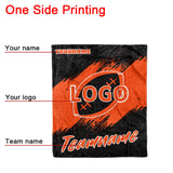 custom ultra-soft micro fleece blanket black-orange