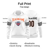 Custom Sweatshirt Hoodie For Men Women Girl Boy Print Your Logo Name Number WhiteBlack&Orange