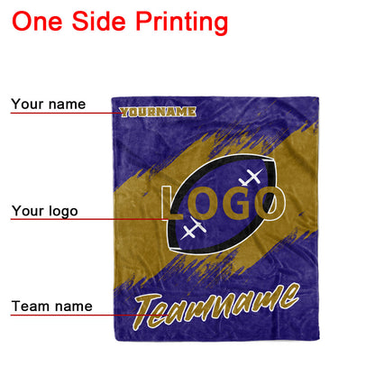 custom ultra-soft micro fleece blanket purple-gold