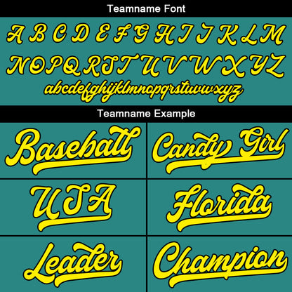 Custom Full Print Design Baseball Jersey green-yellow
