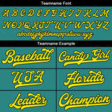 Custom Full Print Design Baseball Jersey green-yellow