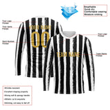 Custom Basketball Soccer Football Shooting Long T-Shirt for Adults and Kids Stripe-Black