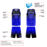 Custom Reversible Basketball Suit for Adults and Kids Personalized Jersey Royal-Black