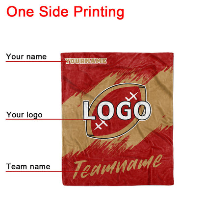 custom ultra-soft micro fleece blanket red-gold