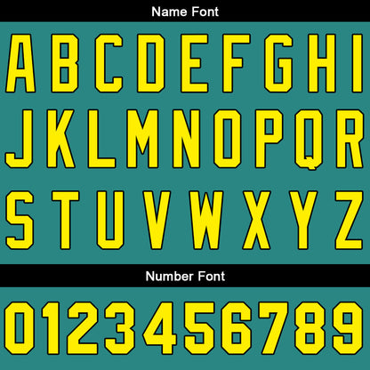 Custom Full Print Design Baseball Jersey green-yellow