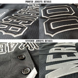 customized authentic baseball jersey black white-gray mesh