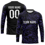 Custom Basketball Soccer Football Shooting Long T-Shirt for Adults and Kids Purple-Black