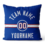 Custom Football Throw Pillow for Men Women Boy Gift Printed Your Personalized Name Number Blue & Red & White