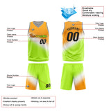 Custom Reversible Basketball Suit for Adults and Kids Personalized Jersey White-Green-Yellow