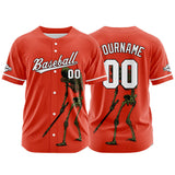 Custom Baseball Jersey Personalized Baseball Shirt for Men Women Kids Youth Teams Stitched and Print Orange