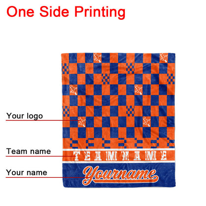 custom ultra-soft micro fleece blanket royal-orange