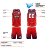 Custom Reversible Basketball Suit for Adults and Kids Personalized Jersey Red-Navy