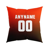 Custom Football Throw Pillow for Men Women Boy Gift Printed Your Personalized Name Number Orange&Brown&White