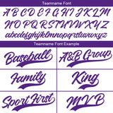 Custom Full Print Design Baseball Jersey purple-white