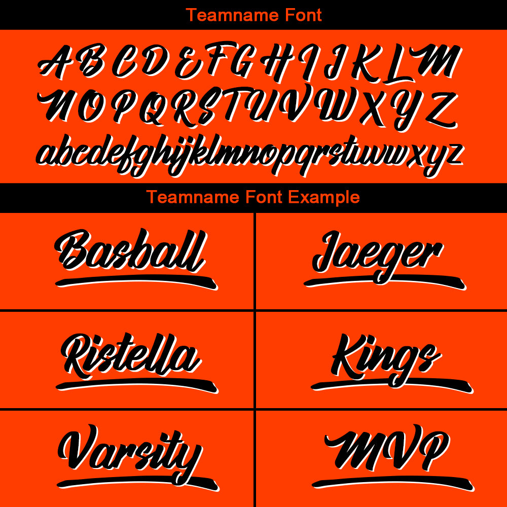 custom baseball jersey orange-black-white