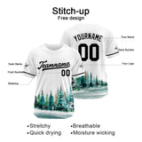 Custom Full Print Design Baseball Jersey white-green
